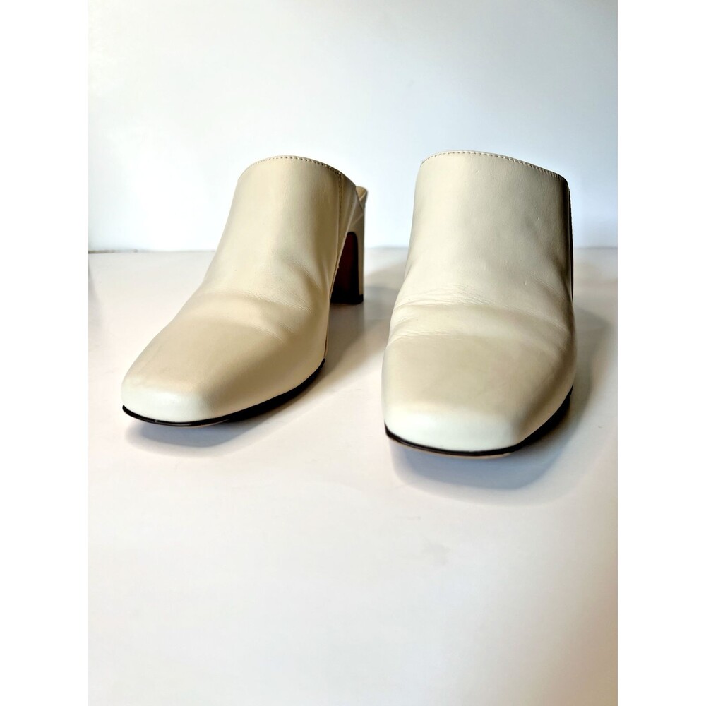 HP 🎉 Naturalizer Leather Paloma Off White Mules Womens 7.5 Comfort - Picture 2 of 6